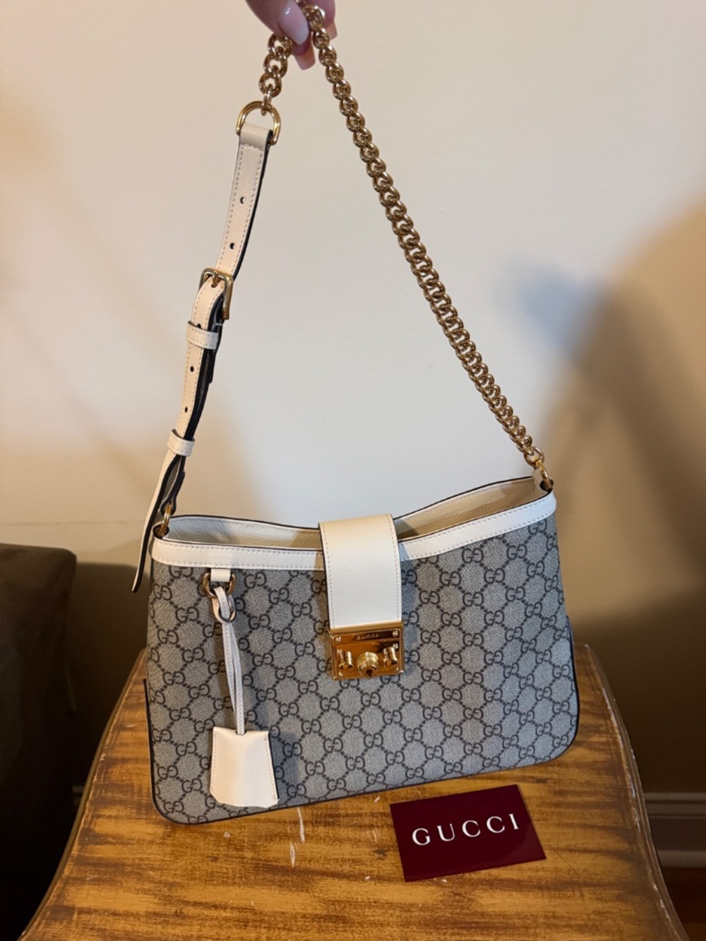 Gucci Supreme Padlock Canvas Shoulder Bag - Picture 2 of 12